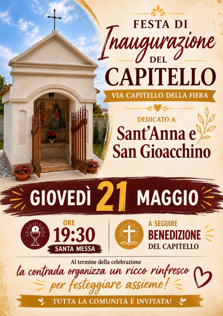 Volantino Festa inaugurazione capitello della fiera - Caselle